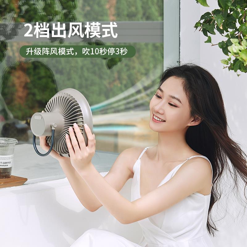 户外露营挂扇 野炊帐篷吊扇灯 可远程控制显示电量【棕色】