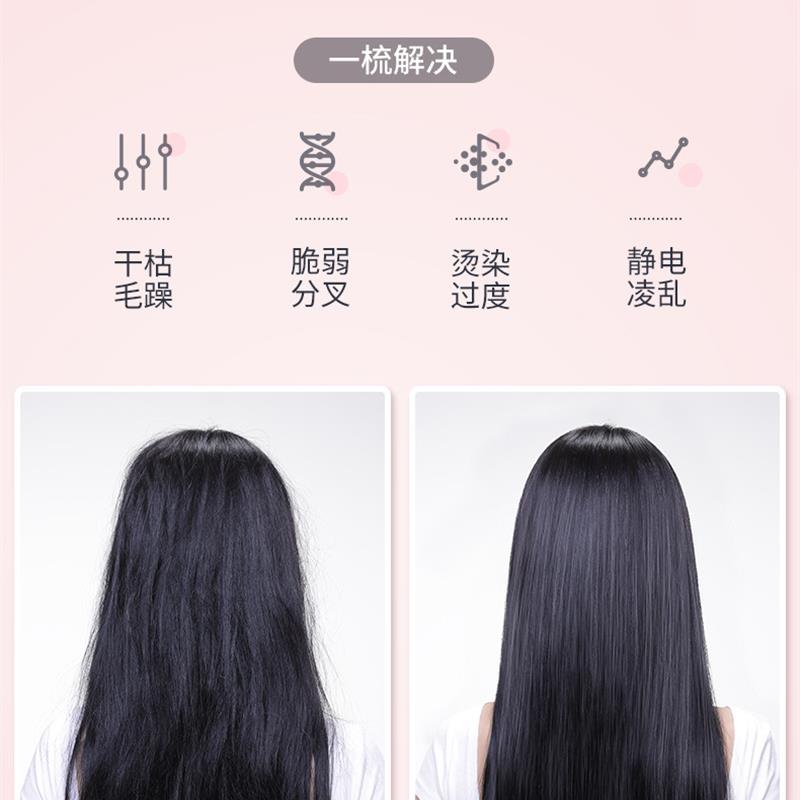 Focustar 负离子直发梳 直发器 快速升温自动断电【白色】