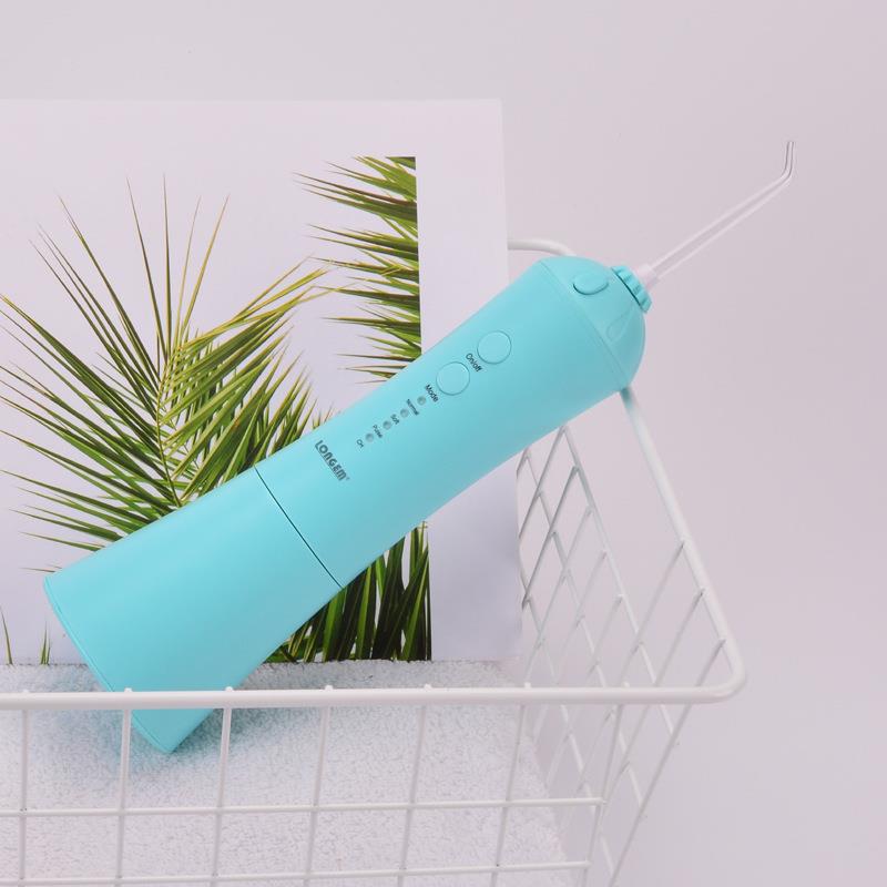 LONGEM USB电动冲牙器 清洁牙套 便携式牙齿清洁器【蓝色】