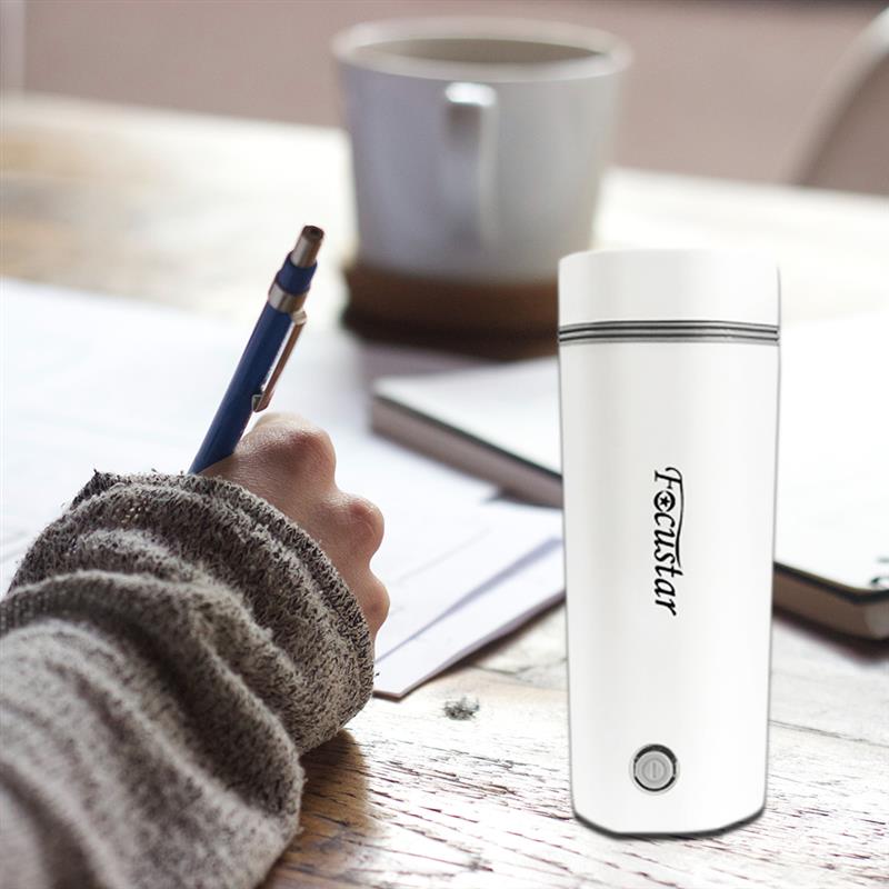 Focustar 电热水杯 迷你热水壶 办公室酒店户外旅游【白色】