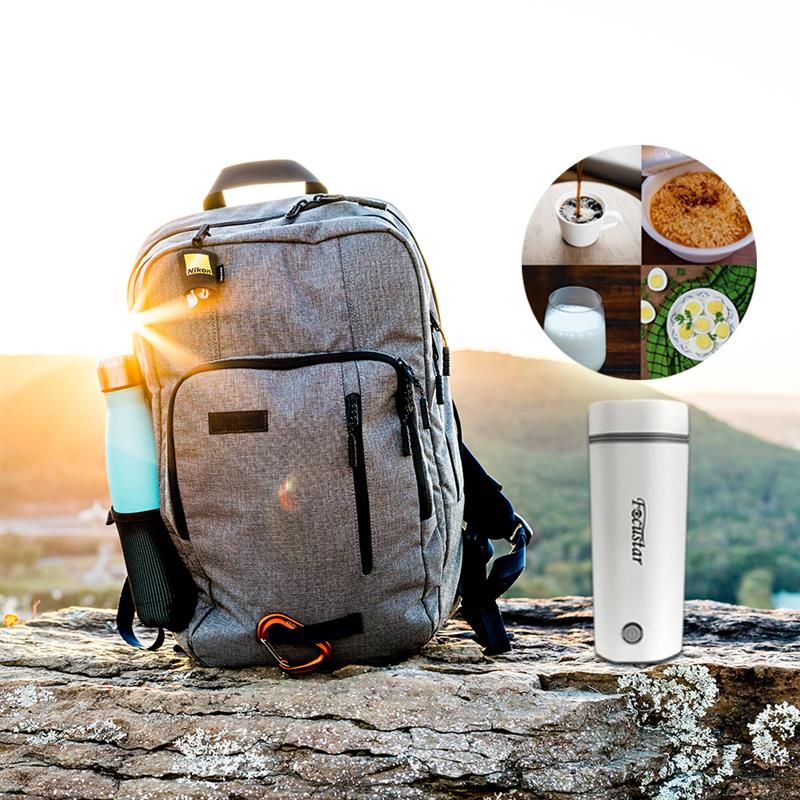 Focustar 电热水杯 迷你热水壶 办公室酒店户外旅游【白色】