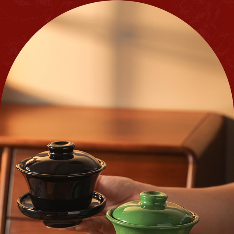 高颜值茶盏咖啡杯创意礼品套装【绿色】