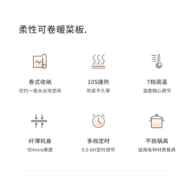 多功能折叠式 餐桌饭菜保温加热垫